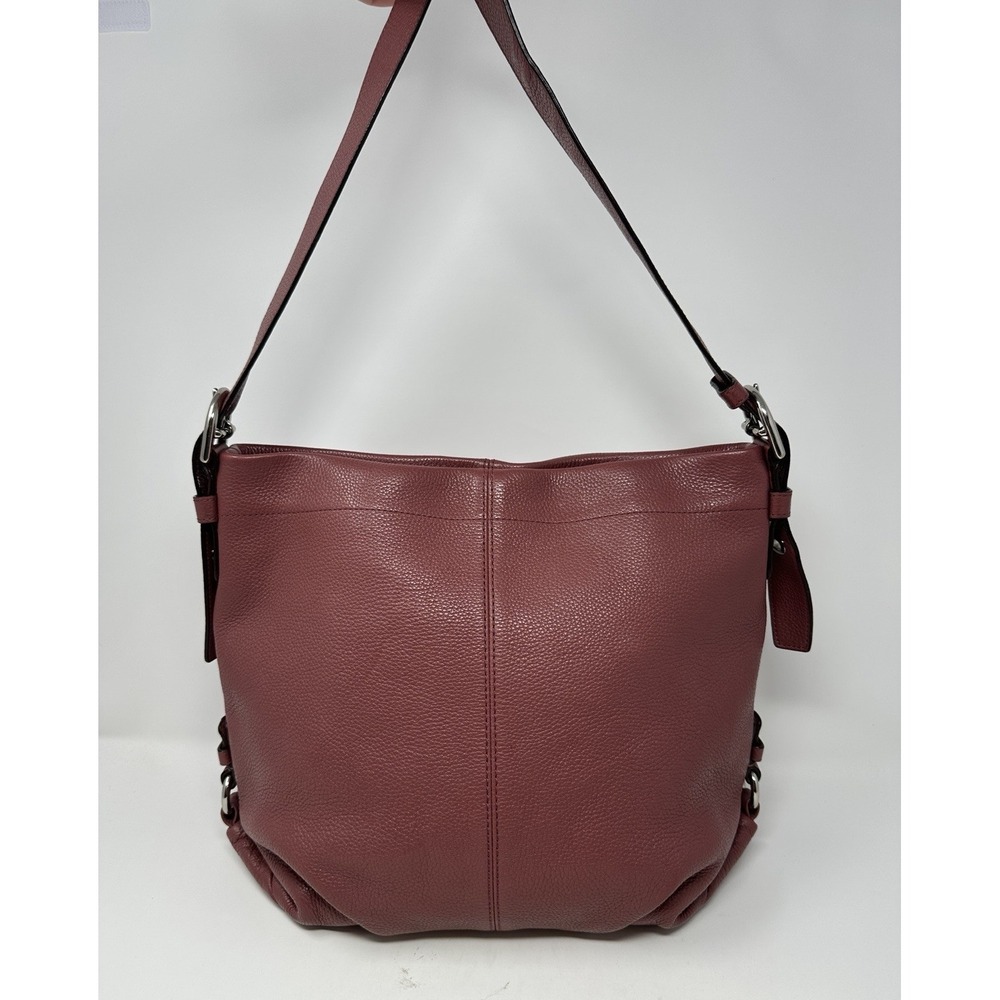 Coach Pebbled Leather Crossbody in Wine - Picture 2 of 16